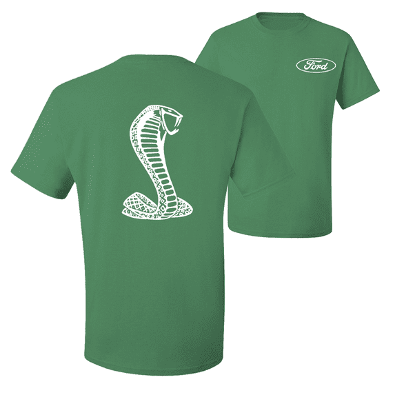 Retro Ford Shelby Cobra Emblem Vintage White Logo F&B Front & Back Cars T-Shirt