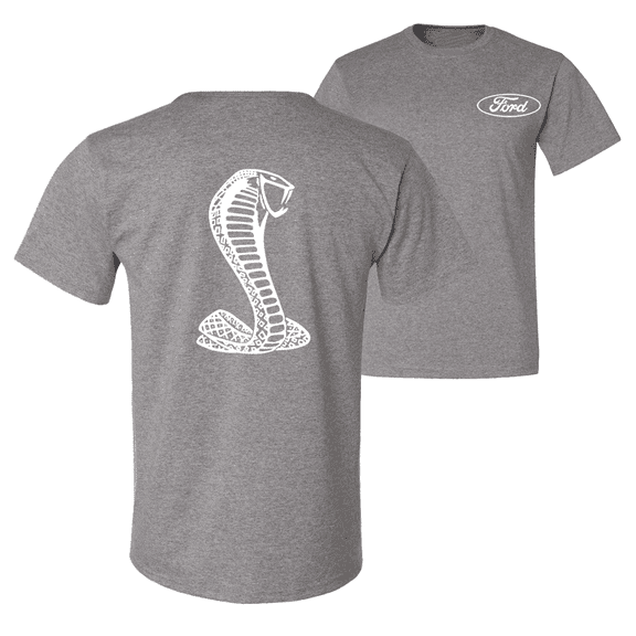 Retro Ford Shelby Cobra Emblem Vintage White Logo F&B Front & Back Cars T-Shirt