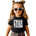 thumbnail image 1 of Retro Four Ever Young Shirt for Boys & Girls Groovy 4th Birthday T-Shirt for Kids Black Shirt 3T, 1 of 5