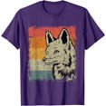 thumbnail image 1 of Retro Fox Gift Vintage Fox Unisex T-Shirt for Men Women Kids,Purple Color,Size XL, 1 of 5