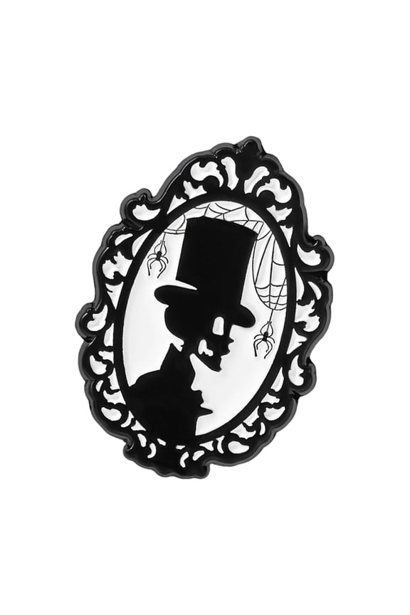 Retro Frame Design Skeleton Character Enameled Pin Punk Rock Charm Badge Brooch For Backpack Coat Decoration