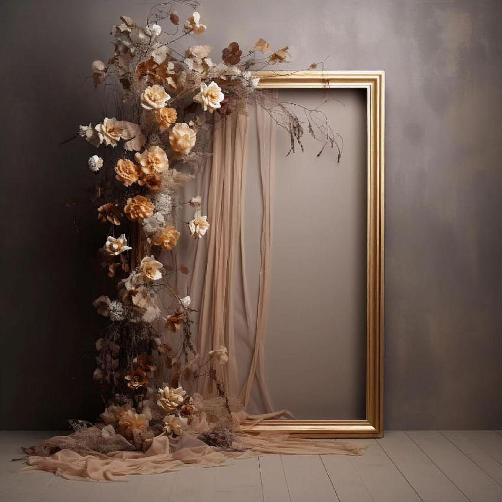 Retro Frame Flowers Kids Adult Birthday Wedding Maternity Portrait r ...