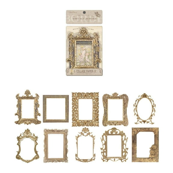Retro Frame Hollow-Out Square Round Shape Picture Frames Collage Material 10Pcs' I3R6