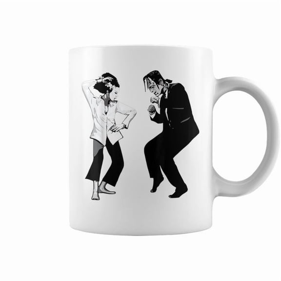 Retro Frankenstein Monster And Bride Dancing Halloween Coffee Mugs