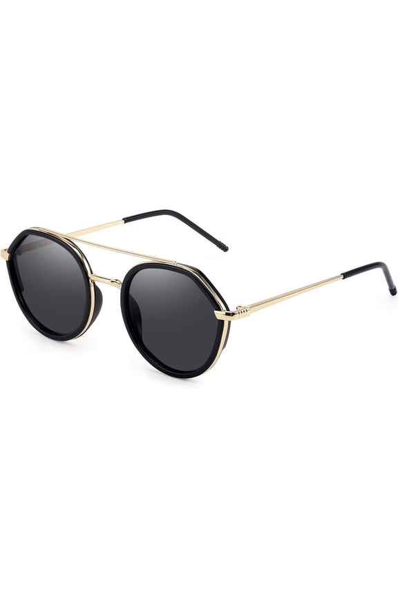 Retro  Free Aviator Sunglasses for Women Polarized Trendy Round Frame 2026 Fashion Designer lady Shades
