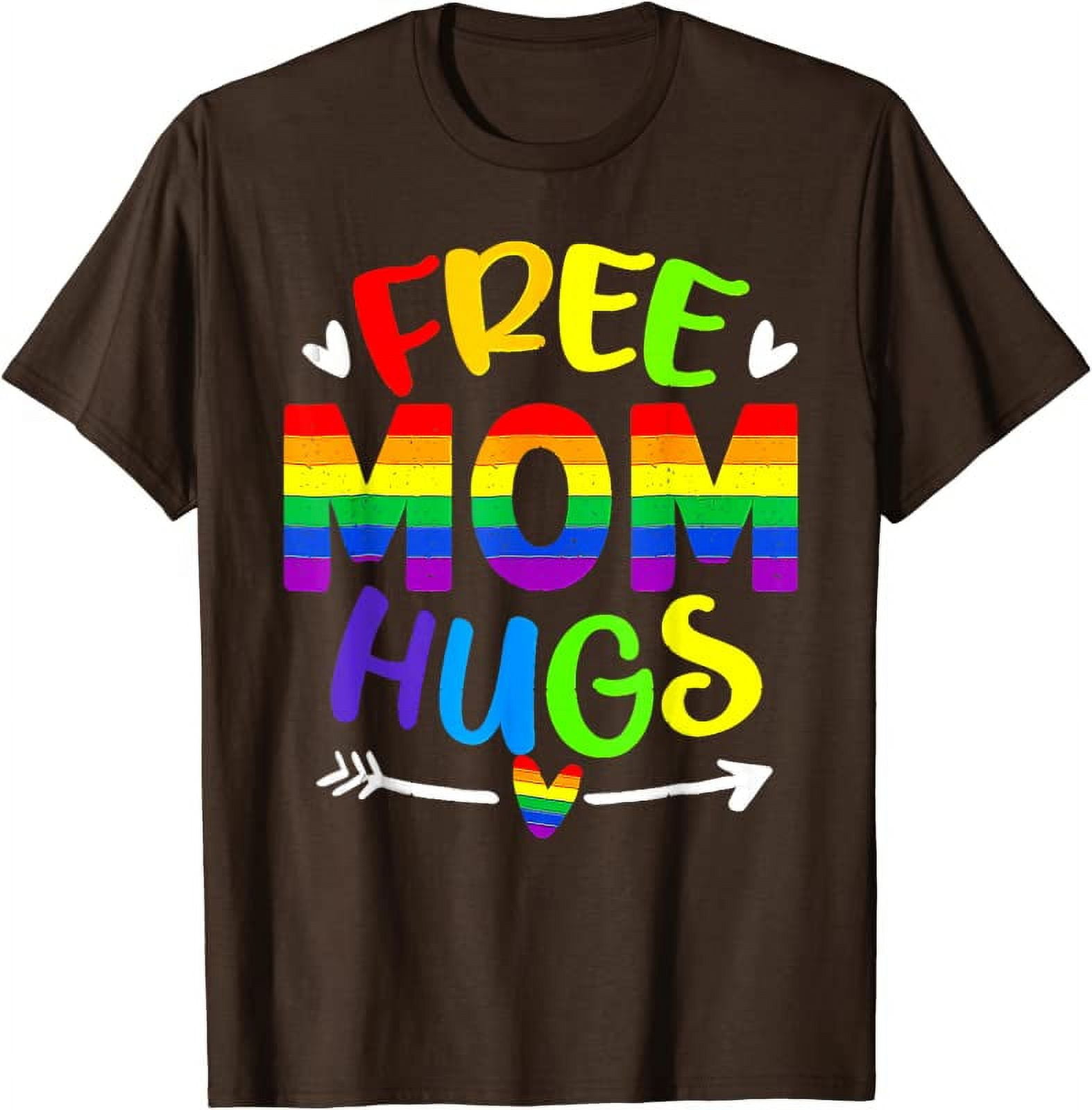 Retro Free Mom Hugs Rainbow LGBT Lesbian Gay Trans Pride T-Shirt -  Walmart.com