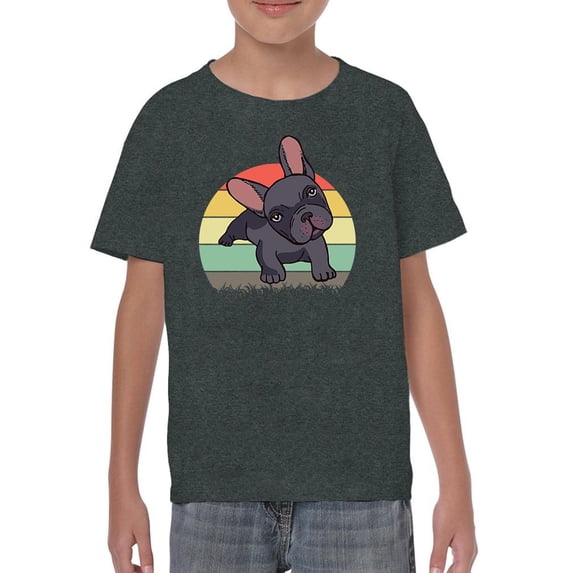 Retro French Bulldog Close Up T-Shirt Juniors -Image by Shutterstock, x-Large