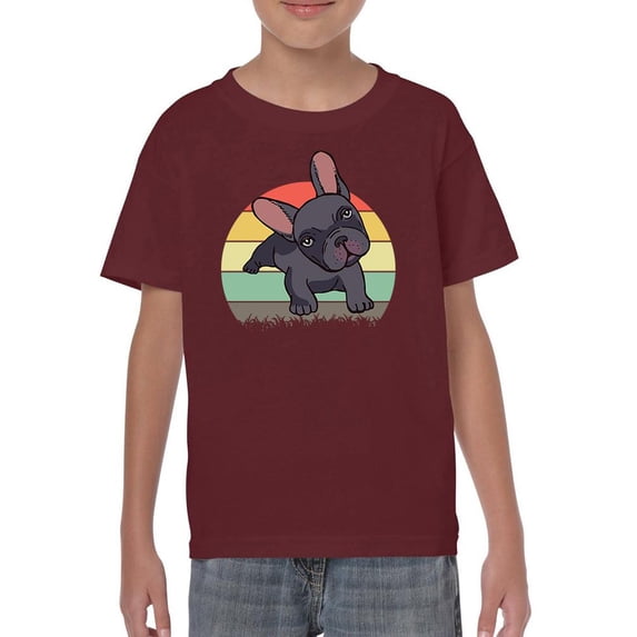 Retro French Bulldog Close Up T-Shirt Juniors -Image by Shutterstock, x-Large