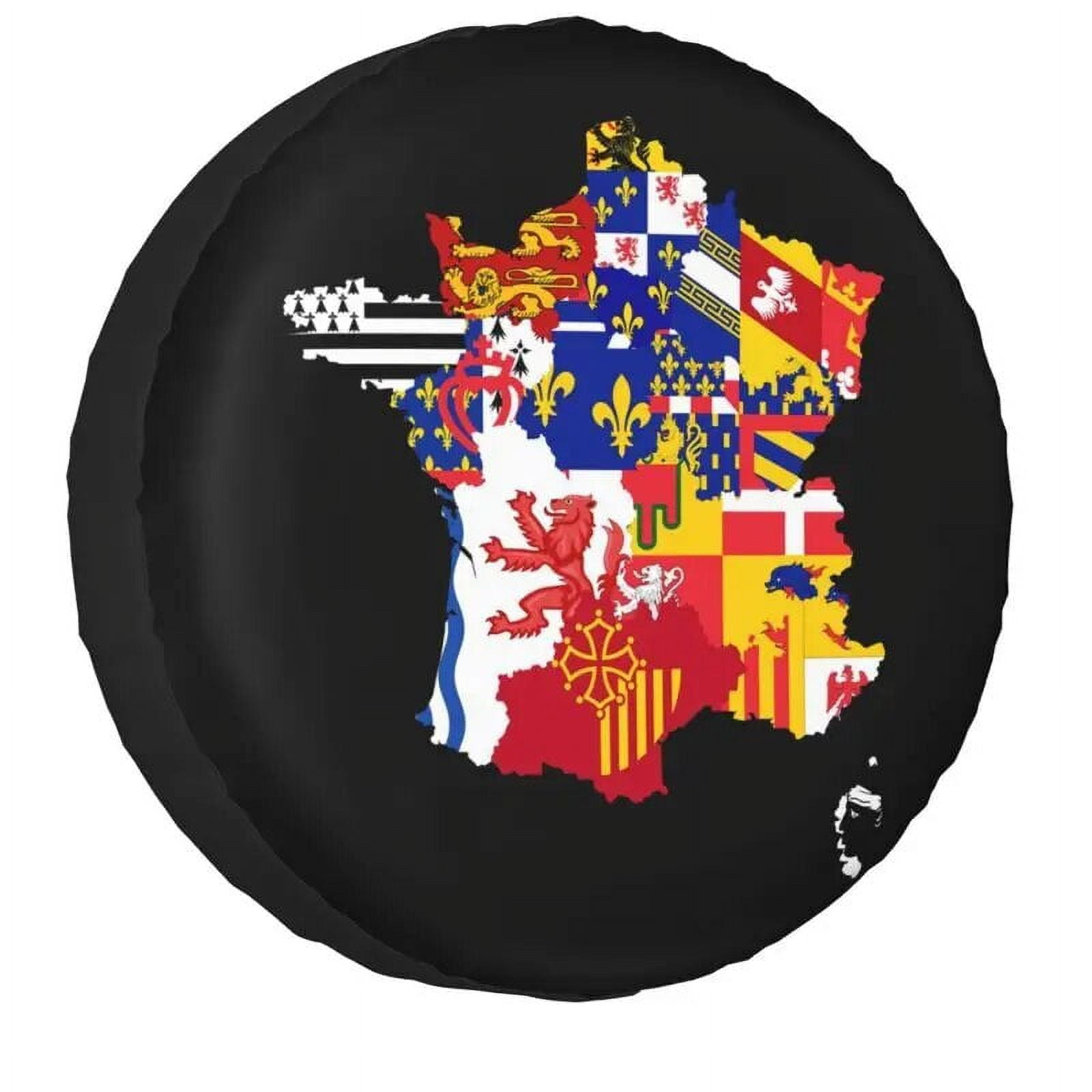 Retro French Flag Spare Tire Cover forMitsubishi Suzuki Jeep RV SUV