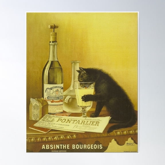 Retro French Poster "Absinthe Bourgeois" Poster Wall Art, Modern Wall Decor For Living Room Bedroom, 12x18 UNFRAMED