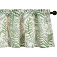 thumbnail image 1 of Retro French Style Kitchen Valance, Green Leaves Print Velvet Drape Valance for Bedroom, Small Window Treatment for Cafe Room 1 Panel 18 Inches Long, 1 of 6