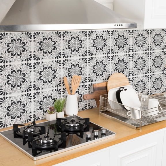 Retro French Wall Tile Sticker Transfer Peel and Stick,6x6Inch Self-Adhesive Vinyl Backsplsh Tile Decals for Kitchen Bathroom Restaurant Kitchen Dining Room Cafe  D 10PCS