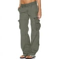thumbnail image 1 of Retro French Wide Leg Pants Women's Multi-Pocket Casual Loose Straight Leg Women's Cargo Pants, 1 of 1