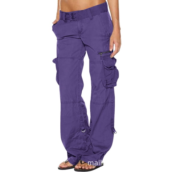 Retro French Wide Leg Pants Women's Multi-Pocket Casual Loose Straight Leg Women's Cargo Pants