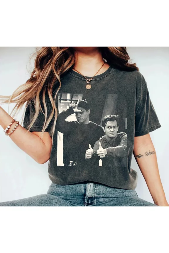 Retro Friends-Inspired Character Shirt, Tv Show Merch BLACK S-5XL Hot Trending Shirt