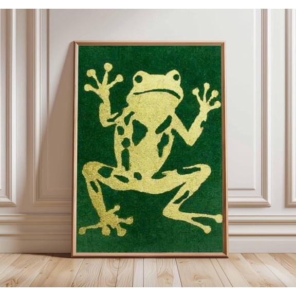Retro Frog Mid Century Botanical Poster Unframed Paper Print