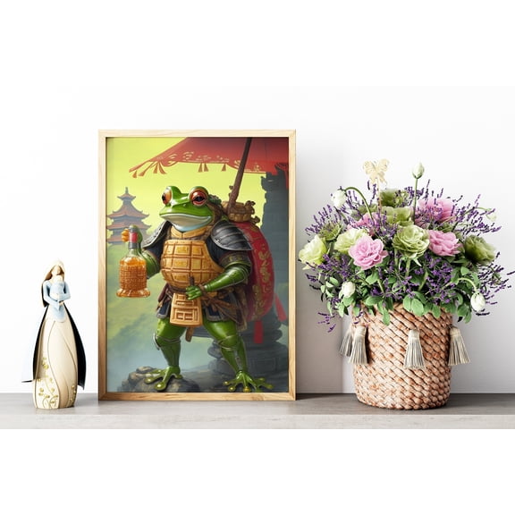 Retro Frog Wall Art, Chinese Wall Art, Retro Wall Art Print Trendy Art Print, Vintage Frog, Printable Art, Dining Room Decor, Bedroom Art, Art Decor, Frameless 8x10inch