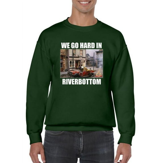 Retro Frogtown Record Store Christmas Graphic Men's Sweatshirt