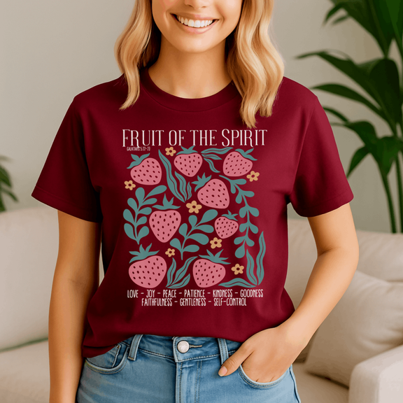 Retro Fruit Of The Spirit Strawberry Bible Verse Christian Shirt, Summer Beach Tee,Summer Vibes,Summer Girl,Hello Summer,Summer Vacation Tshirt