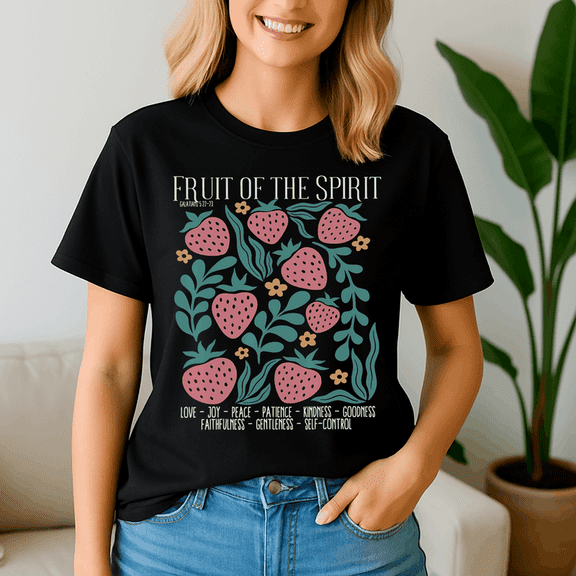 Retro Fruit Of The Spirit Strawberry Bible Verse Christian Shirt, Summer Beach Tee,Summer Vibes,Summer Girl,Hello Summer,Summer Vacation Tshirt