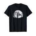 thumbnail image 1 of Retro Full Moon & Minimalist Creepy Tree Vintage Graphic Black T-Shirt Gift, 1 of 5