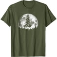 thumbnail image 1 of Retro Full Moon & Minimalist Pine Tree Vintage Graphic Unisex T-Shirt for Men Women Kids Toddler,Military Green Color,Size XL, 1 of 5
