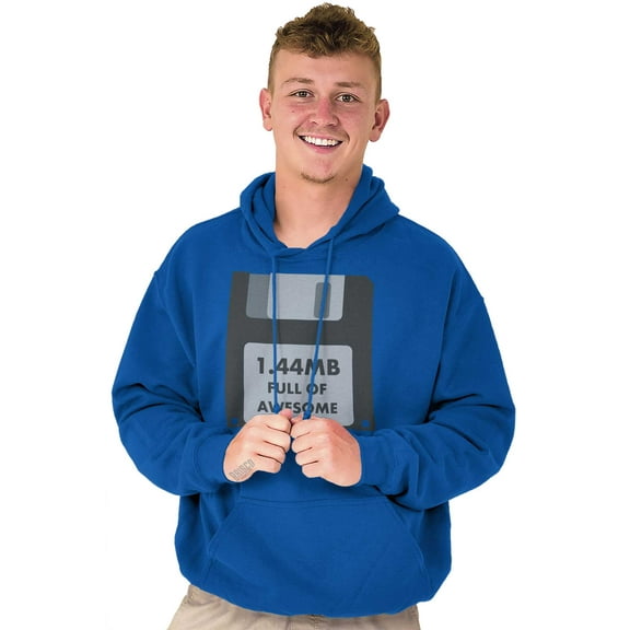 Retro Full Of Awesome Floppy Disk Unisex Plus Fleece Graphic Hoodie Brisco Brands 3X