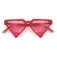 thumbnail image 1 of Retro Fun Flat Top High Temple Triangle Thin Plastic Horn Rim Sunglasses All Pink, 1 of 1
