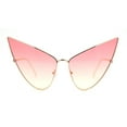 thumbnail image 1 of Retro Funky Bohemian Elongated Metal Rim Cat Eye Sunglasses Gold - Red Yellow, 1 of 4
