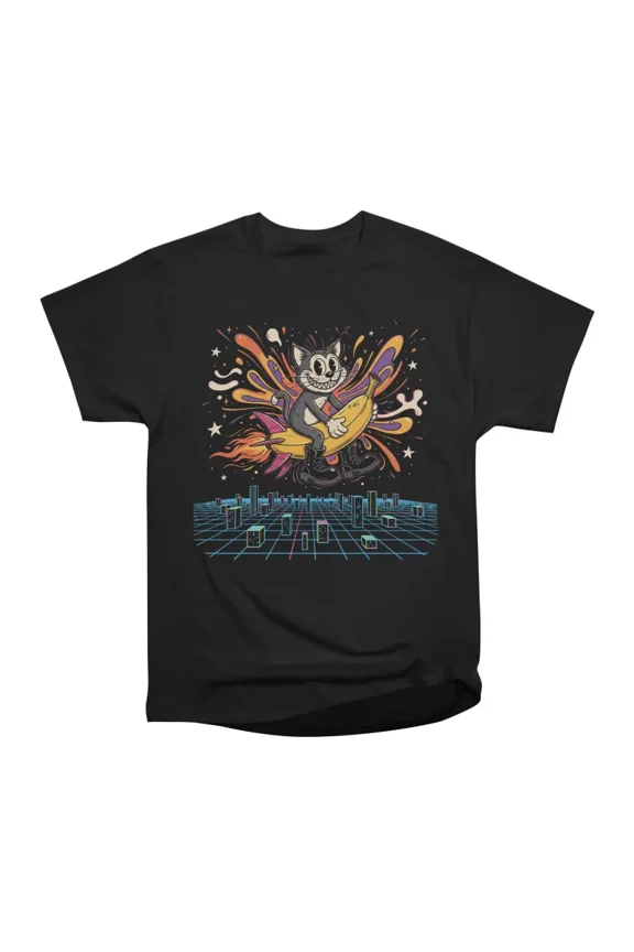 Retro Funky Cat Banana Rider T-Shirt Tee Gift For Him Merch For Her Apparel For Friend