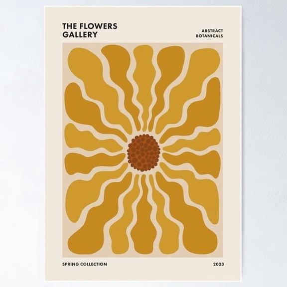 Retro Funky Flower Poster Funky Vintage Wavy Floral Art 2 Poster, Poster Home Decor, Poster Only