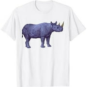Retro Funky Purple Rhino Spirit Animal Rhinoceros Lover T-Shirt