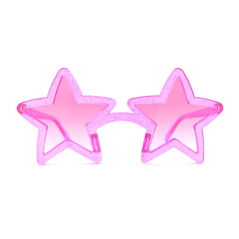Retro Funky Star Shape Hippie Plastic Sunglasses All Pink 