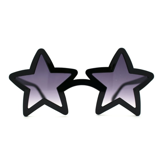 Retro Funky Star Shape Hippie Plastic Sunglasses Black Smoke