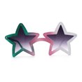 thumbnail image 1 of Retro Funky Star Shape Hippie Plastic Sunglasses Green Pink White Smoke, 1 of 4