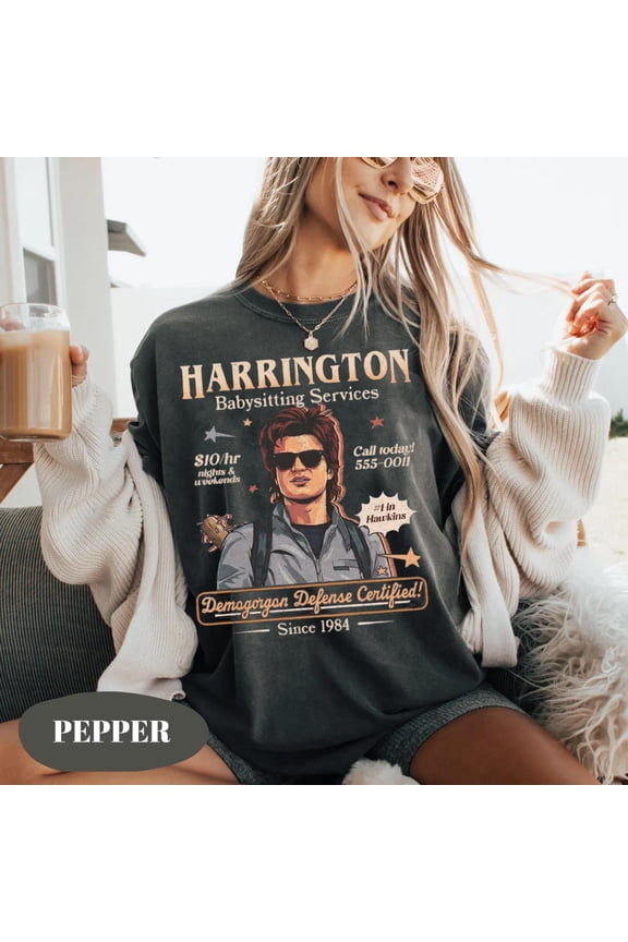 Retro Funny Babysitting Monster Defense Guy Graphic Comfort Colors Unisex Shirt Everyday Comfort