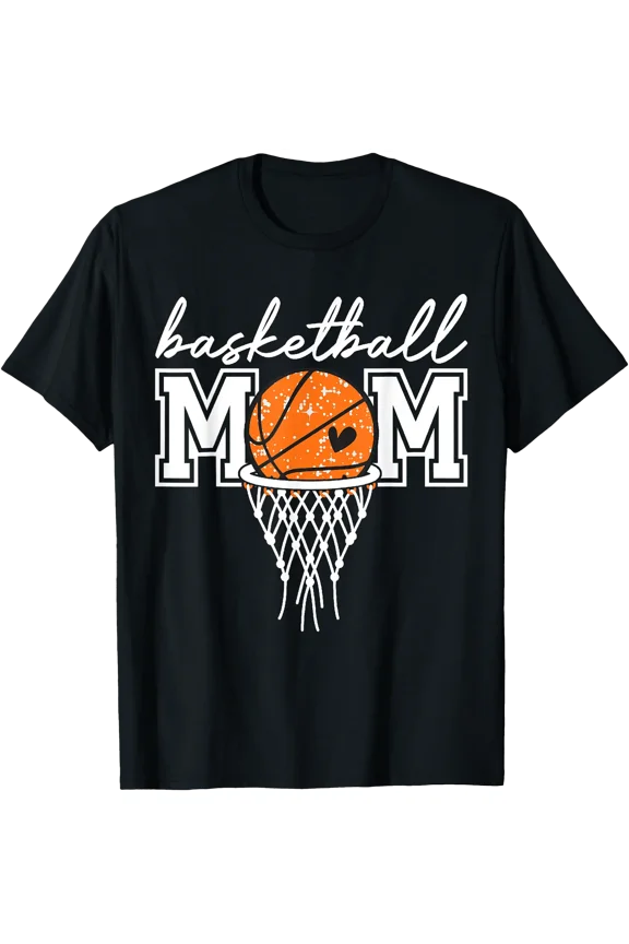 Retro Funny Basketball Mom Mama Game Day Sports T-Shirt for Mothers