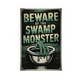 thumbnail image 1 of Retro Funny Bathroom Poster Beware of The Swamp Monster Vintage Wall Art Print Poster, 1 of 8