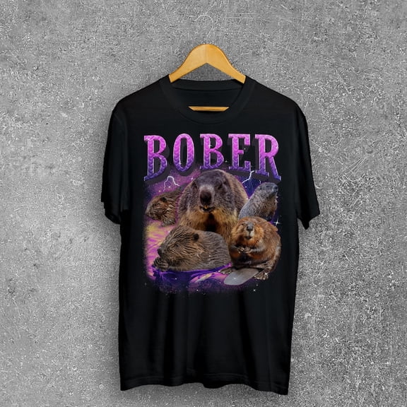 Retro Funny Beaver Graphic T-shirt, Ironic Design, 90s Style, Unisex Cotton, Size S-3XL