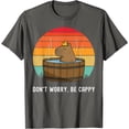 thumbnail image 1 of Retro Funny Capybara Don't Worry Be Capy Unisex T-Shirt for Men Women Kids Toddler,Charcoal Color,Size YXL, 1 of 5