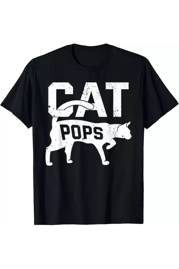 Retro Funny Cat Pops Men's Graphic T-Shirt Vintage Feline Lover Father's Day Gift Tee