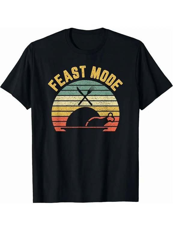 Retro Funny Feast Mode Thanksgiving T-Shirt