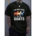 thumbnail image 1 of Retro Funny Goat Lover Graphic Tee - I'm Only Here For The Goats Vintage Farm Animal T-Shirt for Men and Women - Comfortable Short Sleeve Cotton Top, 1 of 6