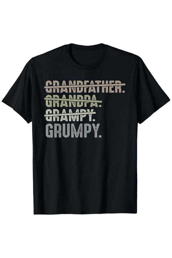 Retro Funny Grumpy Grandpa Men's T-Shirt Vintage Grandfather Humor Graphic Tee Father's Day Gift