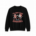 thumbnail image 1 of Retro Funny Just Here For Snacks Football Game Day Outfit Graphic Style Sweatshirt, up to size 5XL, 1 of 2