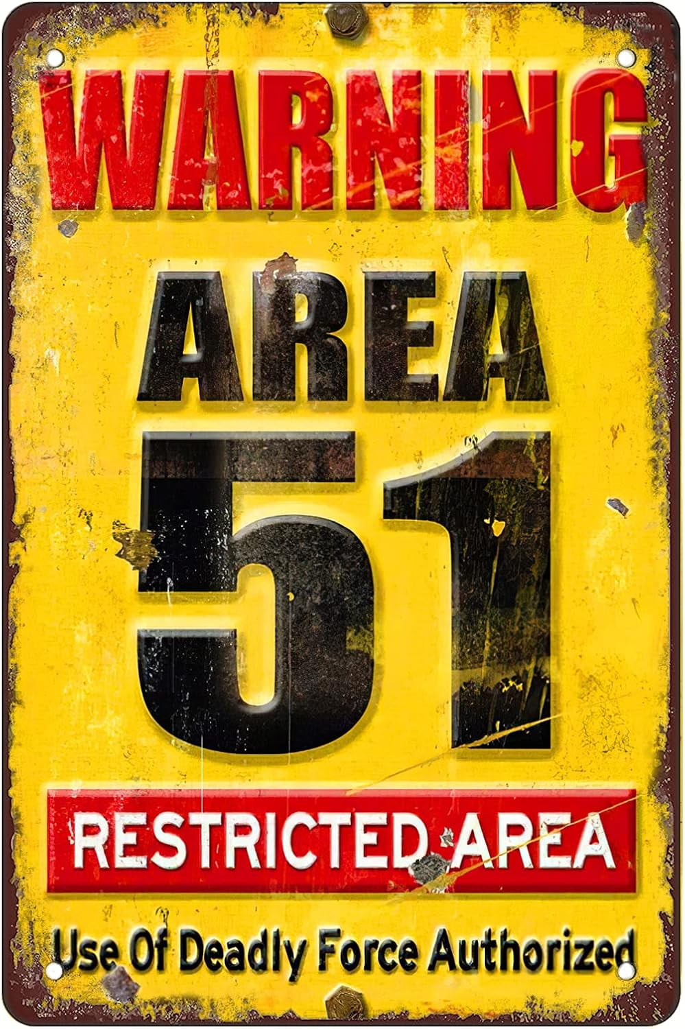 Retro Funny Metal Sign Sheet Signs Tin Sign,Area 51 DO NOT ENTER ...