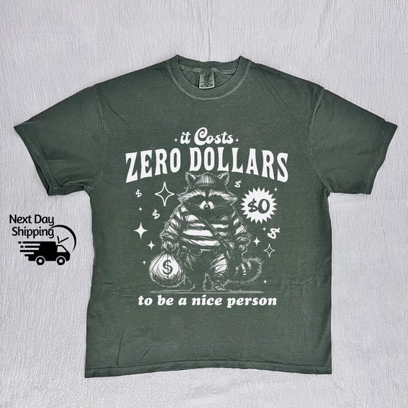 Retro Funny Raccoon It Costs Zero Dollars 90s Shirt, Funny Raccoon Tee, Shirt, Retro Distr