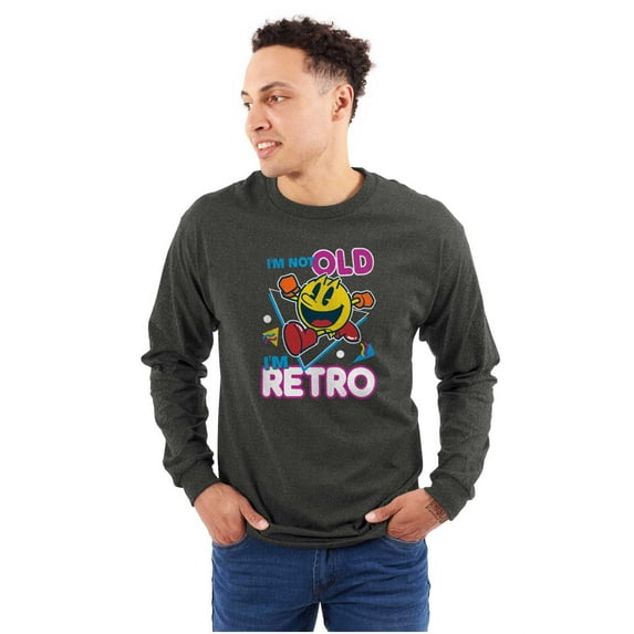 Retro Funny Sarcastic PACMAN Game Long Sleeve TShirt Men Women Brisco Brands S