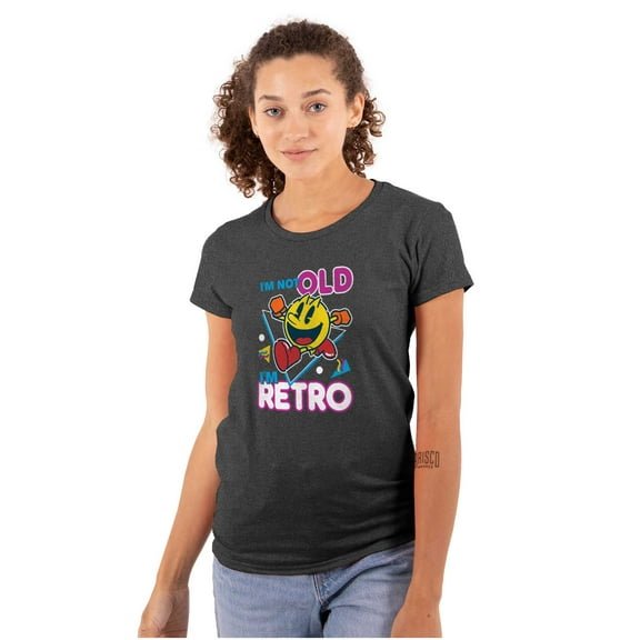 Retro Funny Sarcastic PACMAN Game Women's T Shirt Ladies Tee Brisco Brands S