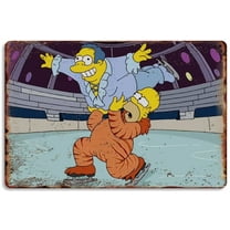 Retro Funny Simpson Metal Tin Sign The Simpsons Cartoon Poster Vintage Metal Plaque Wall Decor Gift For Bathroom Restaurant Farm Bedroom Cafe Kitchen Cinema 8x12 Inch